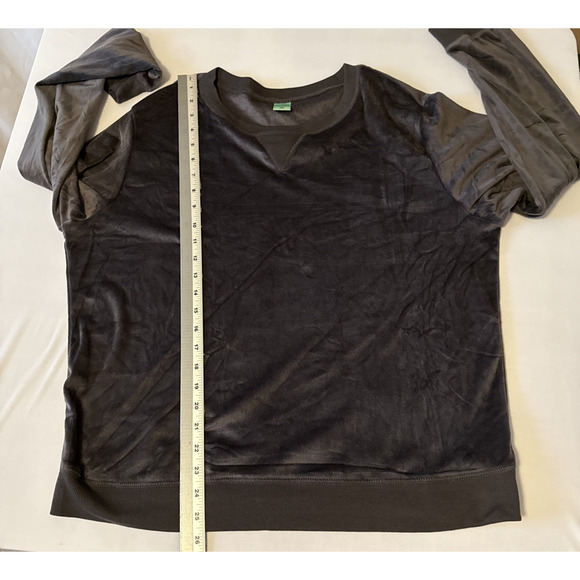 Honeydew Women's XXL Velour Lounge Pajama Top Neutral Gray Comfy Soft - Picture 7 of 8